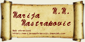 Marija Maštrapović vizit kartica